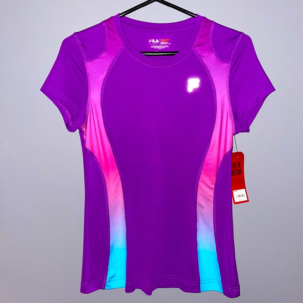 NWT, FILA Sport Live in Motion Shirt, XS, Purple